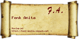 Fenk Anita névjegykártya