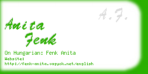 anita fenk business card